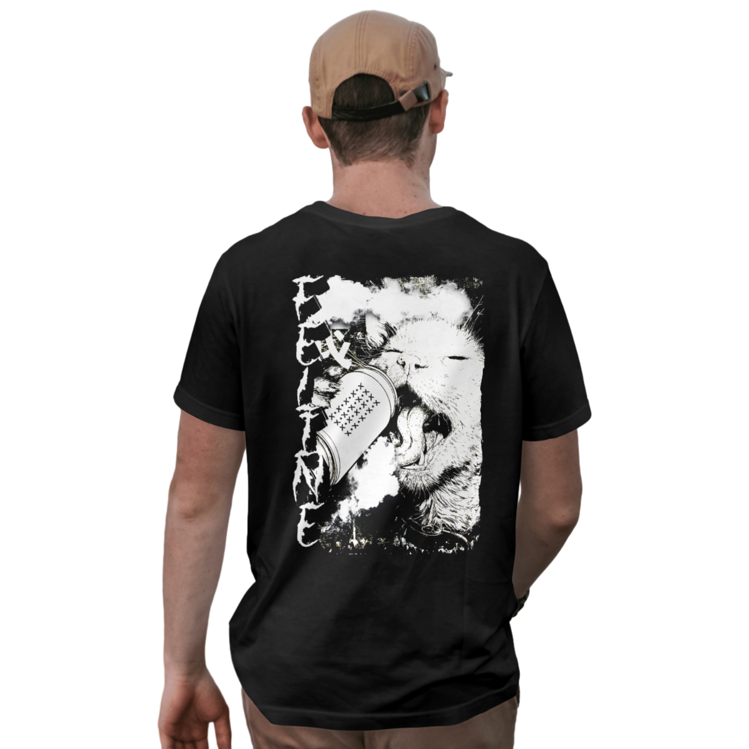 Feline Soda Cat T-Shirt (Back Print)